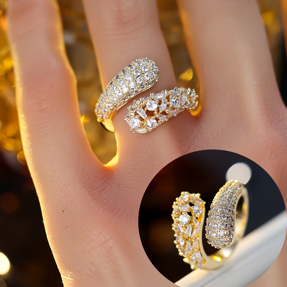 Women's Wrapped Open Design Stackable Band Ring